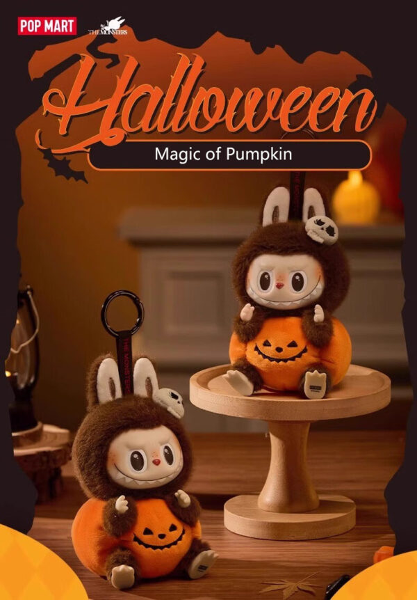 POP MART LABUBU  Happy Halloween Party Series-sitting Pumpkin Vinyl Plush Doll Pendant Action Figure - Image 2