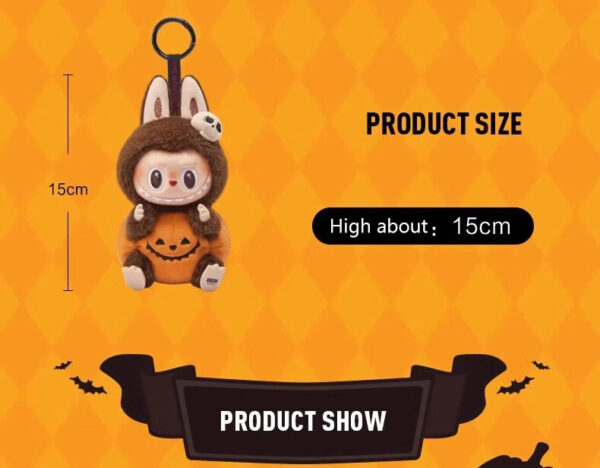 POP MART LABUBU  Happy Halloween Party Series-sitting Pumpkin Vinyl Plush Doll Pendant Action Figure - Image 3
